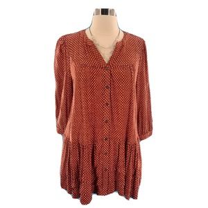 ANTHROPOLOGIE Holding Horses Tunic Dress XS Rust